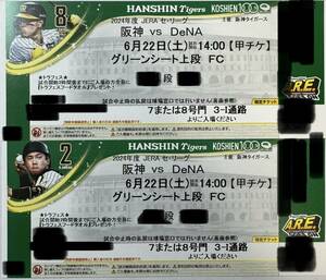 6 месяц 22 день ( земля ) Hanshin Tigers vs Yokohama DeNA Bay Star z14 час соревнование начало g lean seat сверху уровень 2 листов полосный номер 