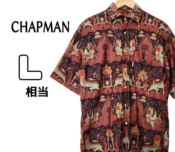 CHAPMAN 柄シャツ 総柄 半袖シャツ ベルギー製 動物 古着 L相当