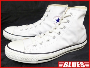  prompt decision *CONVERSE*26.5cm leather is ikatto sneakers Converse men's 8 white white real leather 8 hole shoes original leather all Star 