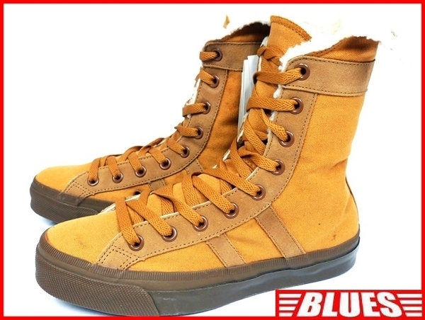 即決★CONVERSE★新品 25.5cm レザーコンビハイカットスニーカー コンバース メンズ 7 茶 キャメル タグ付き 本皮 ロング 本革 ムートン