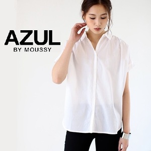 未使用 AZUL by moussy ギャザーショルダードルマン半袖シャツ オフホワイト S/アズールバイマウジー 