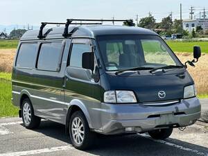 10.7 ten thousand km!! Bongo van sleeping area in the vehicle specification!! rear bed!GL super 4WD ceiling shelves after market AW roof bar ETC camp Solo can camping surfing 