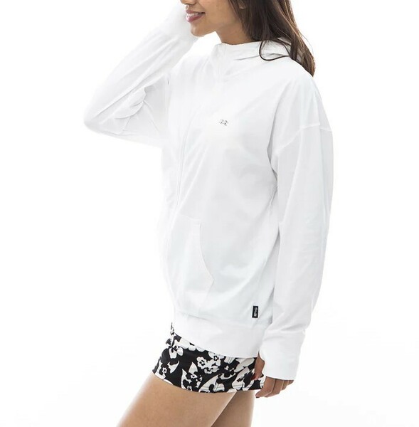 ★送料無料★2024春夏 新品【BILLABONG/ビラボン】水陸両用ZIP UP LOOSE HOODED RASHGUARD ラッシュガード WHT レディースM BE01C-852