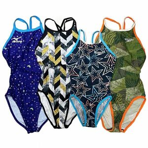 26【整理品リサイクル】ミズノSPEEDO4枚セット女子競泳水着(140～L)★エンデュランス・エクサスーツ★オープンバック