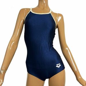 41 Arena woman .. swimsuit (XO)* valuable size * lustre dark blue navy * white piping *ARN75W* large size man .