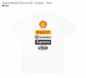 Lサイズ☆Supreme/Ducati Logos Tee シュプリーム Tシャツ White 白