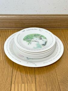 最終値下げ　お皿 大皿1枚 中皿5枚 セット　中古　昭和レトロ Little Polar Bear 食器　陶器