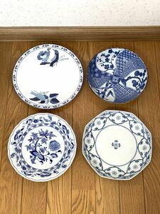 最終値下げ　大皿 4枚 セット　中古　昭和レトロ 盛り皿 プレート 食器　陶器