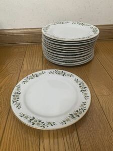 最終値下げ　お皿 13枚セット　中古　白いお花柄 昭和レトロ 食器　陶器