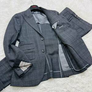 [ unused class ]azabu tailor flax cloth Tailor suit setup GRAND MARQUIS Grandmarquis cloth window pen pattern unlined in the back size M corresponding 