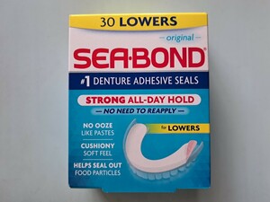 送料無料　シーボンド　SEABOND　下歯用　入歯用シート　30枚入り　入歯安定剤　