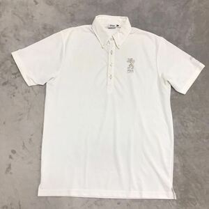 FILA GOLF フィラゴルフ ゴルフウェア ポロシャツ 半袖 メンズLLサイズ ホワイト 刺繍