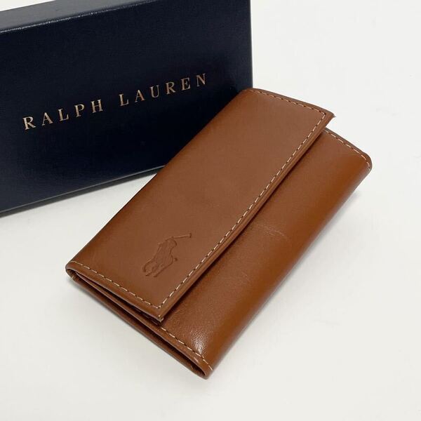 ★POLO RALPH LAUREN ポロ ラルフ ローレン 5連 キーケース ブラウン【鑑定済み 本物保証】