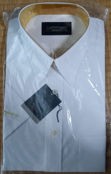 カッターシャツ ビジネス 白無地 形態安定シャツ レギュラーカラー　半袖　自宅保管　新品未着用　M(39)