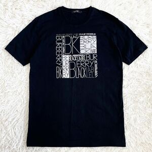 1円〜【極美品】BURBERRY BLACK LABEL バーバリーブラックレーベル 半袖Tシャツ ロゴプリント ブラック 黒 3 Lサイズ プリントTシャツ