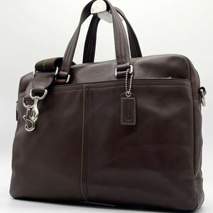1 jpy ~[ beautiful goods ]COACH Coach business bag briefcase 2way shoulder bag Legacy Commuter leather A4 storage possibility Brown 