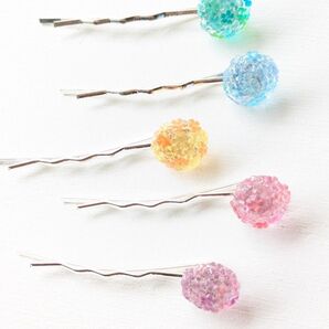 金平糖の様なお花のヘアピン5個セット