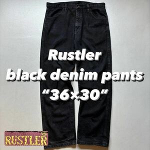 Rustler black denim pants “36×30” ラスラー ブラックデニム ジーンズ ゴールデンサイズ ジーパン ボトムス デニムパンツ 
