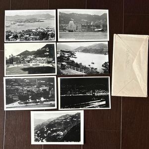 戦前絵葉書　中国　香港　リアルフォト絵葉書　7枚　生写真　鳥瞰図　満州