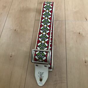 HipStrap Stained glass red guitar strap stained glass pattern red 70 period ACE pattern 