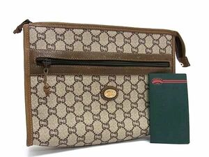 1 иен # превосходный товар # GUCCI Gucci Old Gucci Vintage Gucci плюс PVC клатч ручная сумочка сумка оттенок бежевого AX7498