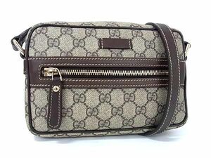 1 иен # превосходный товар # GUCCI Gucci 201447 GG рисунок GGs шкив mPVC× кожа Cross корпус сумка на плечо небольшая сумочка оттенок коричневого FD2358