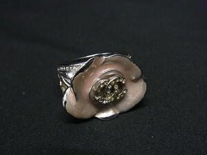 1 иен CHANEL Chanel здесь Mark 04P стразы цветок цветок кольцо кольцо аксессуары примерно 12 номер женский оттенок серебра FC5905