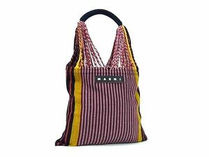 1 иен # превосходный товар # MARNI Marni гамак парусина большая сумка сумка на плечо плечо .. женский серый серия × многоцветный AX7508