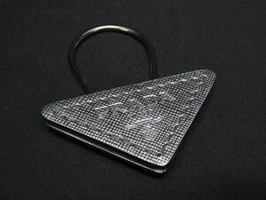 1 jpy # beautiful goods # PRADA Prada triangle plate key ring key holder charm men's lady's silver group FD1063