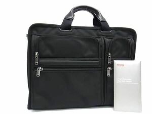 1円■美品■ TUMI トゥミ 26114D4 ナイロンキャンバス×レザー ビジネスバッグ ブリーフケース 書類かばん メンズ 紳士 ブラック系 FD0597