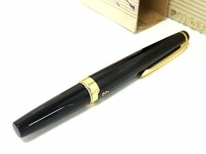 1 jpy # beautiful goods # PILOT Pilot Elite pen .18K 750 18 gold fountain pen writing implements stationery stationery black group × gold group FD0968