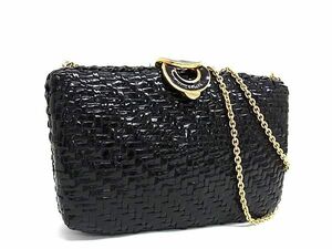 1 jpy # ultimate beautiful goods # RODOrodo rattan chain shoulder bag party bag diagonal .. shoulder .. lady's black group FC5414