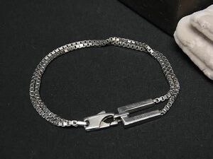 1 иен GUCCI Gucci SV925 цепь 2 полосный браслет аксессуары женский мужской оттенок серебра FD1256