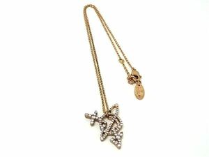 1円 Vivienne Westwood ヴィヴィアンウエストウッド オーブ ラインストーン ネックレス アクセサリー ピンク系×ゴールド系 FD1387