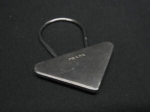 1 jpy PRADA Prada M716 plate triangle triangle key ring key holder charm lady's silver group FD1307