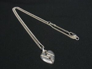 1 jpy # beautiful goods # GUCCI Gucci SV925 Heart necklace pendant accessory lady's silver group FD1304