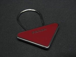 1 иен # превосходный товар # PRADA Prada брелок для ключа сумка очарование женский мужской оттенок серебра × оттенок красного BF8180