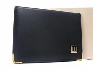 1 jpy # as good as new # dunhill Dunhill leather card-case pass case ticket holder card-case men's black group × gold group AX7670