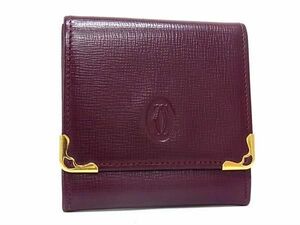 1 jpy # beautiful goods # Cartier Cartier Must line leather coin case coin perth change purse . lady's men's bordeaux series FC5805