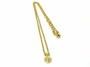 1円 ■極美品■ NINA RICCI ニナリッチ ラインストーン ネックレス ペンダント アクセサリー レディース ゴールド系 BF8150