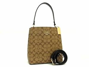 1 jpy # new goods # unused # COACH Coach 91512 signature PVC 2WAY handbag shoulder bag lady's brown group FD0377