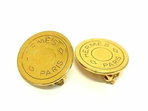 1 jpy HERMES Hermes Serie clip type earrings accessory lady's gold group FD0473