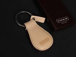 # превосходный товар # COACH Coach кожа брелок для ключа кольцо для ключей сумка очарование мужской женский светло-коричневый серия × оттенок серебра DD7797