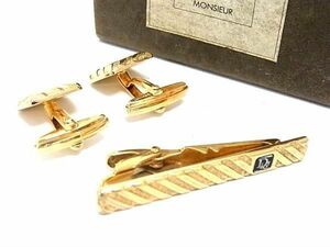 # beautiful goods # ChristianDior Dior tiepin Thai clip cuffs cuff links accessory men's 2 point set gold group DE6188