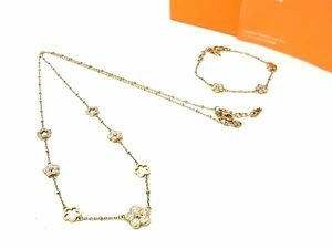 # beautiful goods # Folli Follie Folli Follie rhinestone flower flower necklace bracele accessory 2 point set gold group DE6040