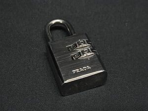 ■美品■ PRADA プラダ カデナ 南京錠 鍵 カギ ダイヤルロック シルバー系 DE3845