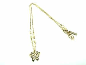 # beautiful goods # ANNASUI Anna Sui butterfly rhinestone necklace pendant accessory lady's gold group DD8984