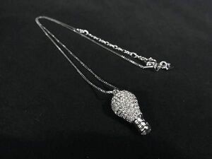 ■美品■ SWAROVSKI スワロフスキー ラインストーン ライトバルブ 電球 ネックレス ペンダント アクセサリー シルバー系 DE6130