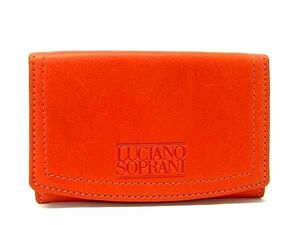 ■極美品■ Luciano Soprani ルチアーノソプラーニ レザー カードケース カード入れ 名刺入れ レディース オレンジ系 DD6816