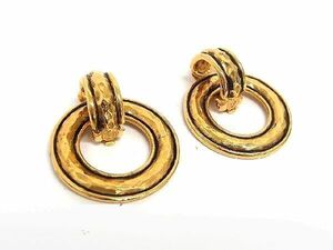 1 jpy # beautiful goods # CHANEL Chanel clip type 2WAY hoop earrings accessory lady's gold group AZ5278